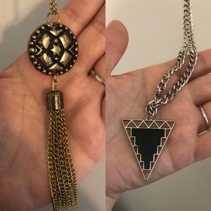 2 statement necklaces with jewelry hanger